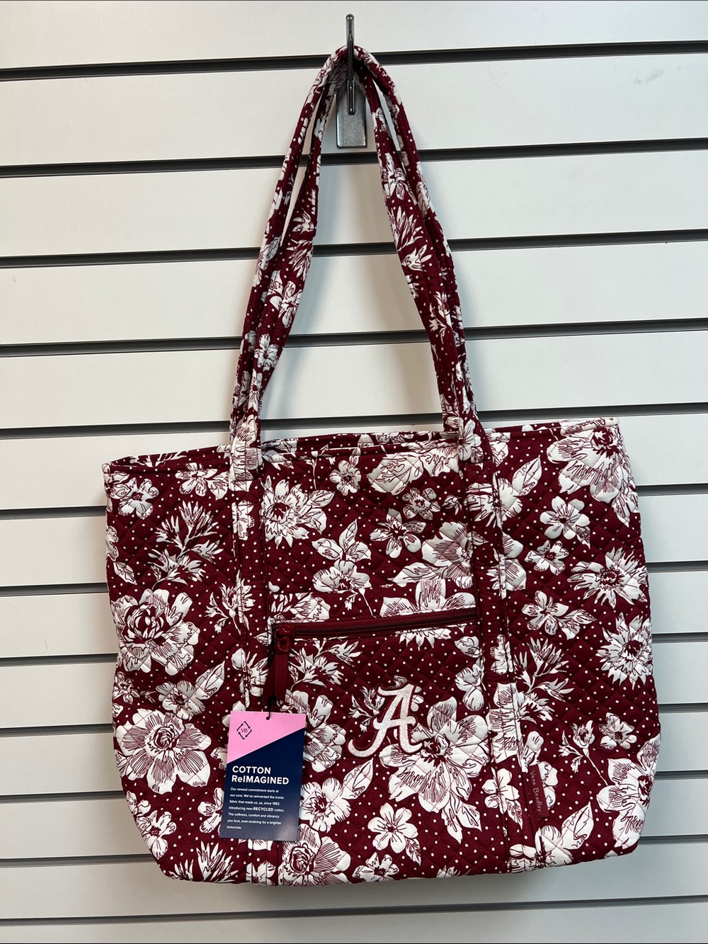 NWT Vera Bradley Alabama Floral Quilted Tote Bag - Crimson & White